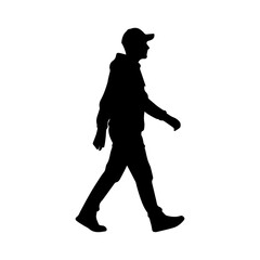 vector silhouette of a man Walk 