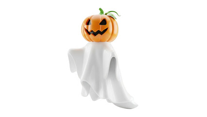 Jack-o'-lantern ghost isolated on transparent background