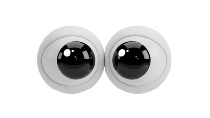 3D Cartoon Eyes with Shiny Black Pupils Keywords: 3D eyes, cartoon eyes, googly eyes, shiny