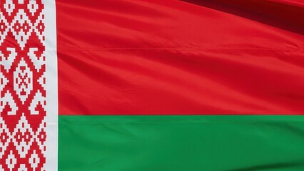 Fototapeta premium Belarusian Flag Waving Outdoors