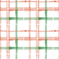 Traditional red and green plaid pattern for kitchen tablecloth and napkins