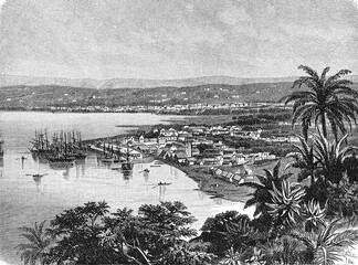 Port of Durban in Natal with maritime activity, 1899