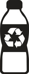 Plastic Bottle Recycling Bag Icon &ndash; Eco Waste Management Symbol