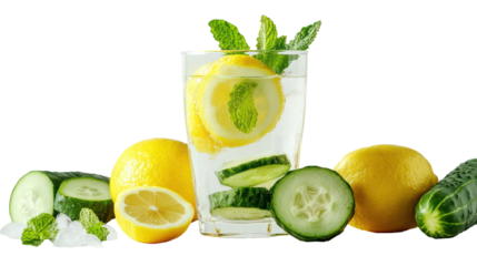 Refreshing lemon and cucumber infused water