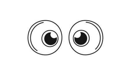 Cartoon Googly Eyes on White Background funny illustration