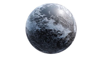 A realistic 3d sphere of the blue earth globe with clouds and continents isolated on a black space background for astronomy and global world concepts