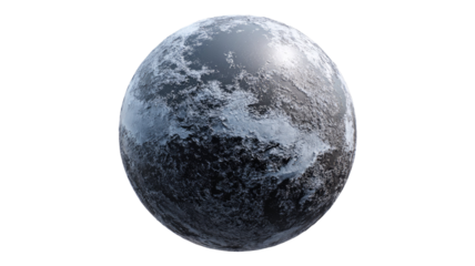 A realistic 3d sphere of the blue earth globe with clouds and continents isolated on a black space background for astronomy and global world concepts