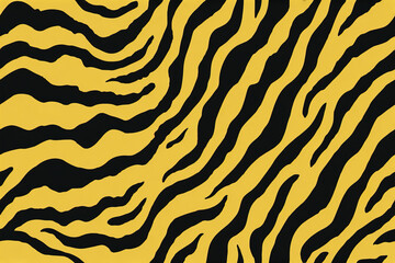 Tiger stripe animal pattern black stripes yellow background abstract texture wavy lines dynamic design seamless pattern wildlife print natural camouflage bold contrast flat color organic shapes