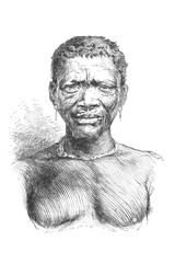 Bushman (San) facial portrait, 1899