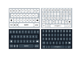 Mobile Smartphone vector keyboard Interface, alphabet buttons,
Modern Digital Messaging Vector Illustration