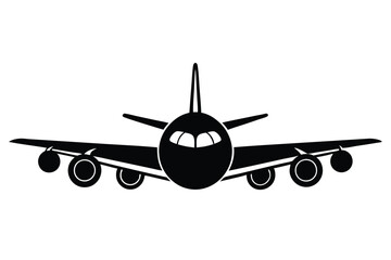 Airplane Takeoff Silhouette Vector Graphic Illustrating Departure and New Journey Concepts