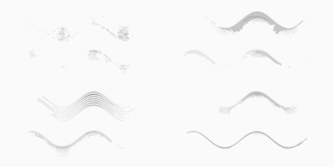 Abstract grayscale brush strokes forming wavy lines and organic shapes