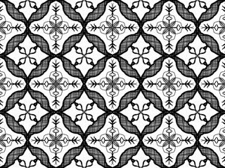 A seamless monochrome pattern suitable for backgrounds and textiles.
