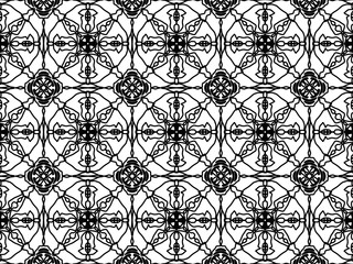 An abstract symmetrical pattern with strong graphic lines.