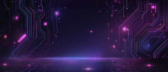 Futuristic cyberpunk background with glowing data grid for digital design and tech projects