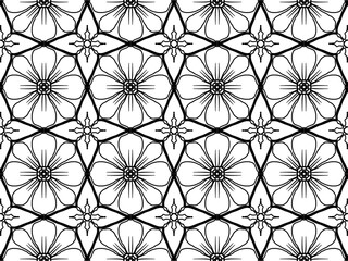 Symmetrical abstract design in black and white tones.