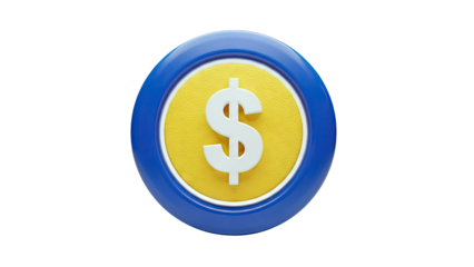 3D Rendered Dollar Coin Icon