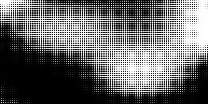 fun beautiful black and white shadow halftones retro pop art funky urban colorful comic book. Dotted halftone gradient texture. Vanishing polka dot background. Repeating dots gradation pattern backgro