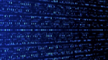 binary codes blue matrix vertical flow animation, technology and ai futuristice science social media motion background - Powered by Adobe
