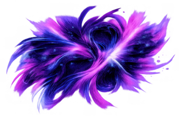 Abstract cosmic energy plasma bursting, swirling vortex creating a colorful dynamic light effect with transparent background