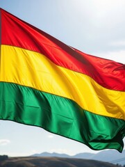 Bolivian Tricolor Flag in the Wind