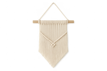 Macrame wall hanging decoration creating bohemian home style decor