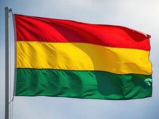 Bolivian Tricolor Flag in the Wind