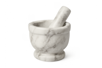 Marble mortar and pestle for grinding spices