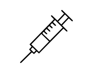 Medical Injection Syringe Icon for Vaccination and Treatment