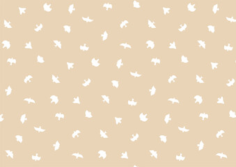 鳥のシルエットのシームレスパターン素材（ベージュ）