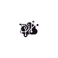 Fototapeta premium Stylized Motorcycle Silhouette with Circuit Elements Illustration