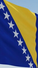 Bosnia and Herzegovina Flag Under Blue Sky