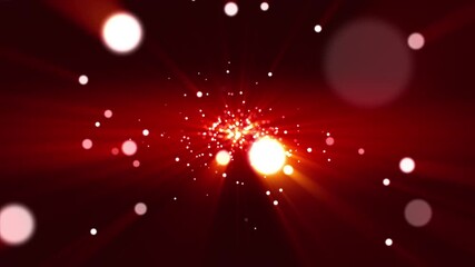 Merry Christmas and New Year screensaver. Modern video animation for holidays in blur. Abstract background with shining golden moving particles.