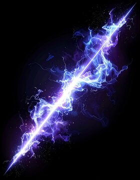 Glowstick Particle Stream with Vibrant Blue and Violet Energy on Black Background
