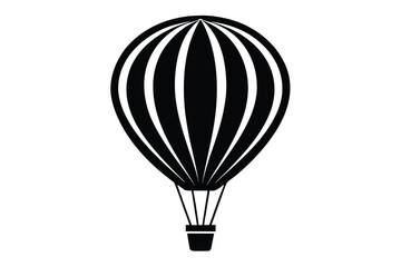 Naklejka premium Clean Hot Air Balloon Outline Silhouette, Minimalist Black and White Vector Graphic for Corporate Identity and Logo Design Isolated on White