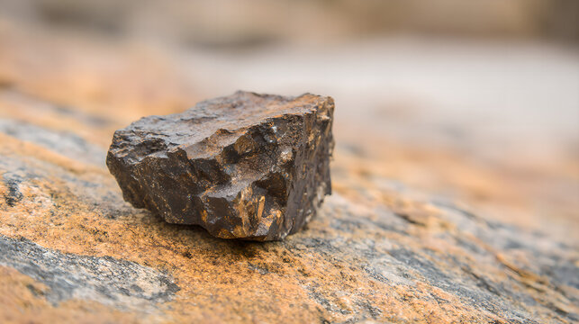 Raw lithium ore crystals on dark granite with metallic reflections,showcasing strategic mineral resources and clean energy materials for industrial use.