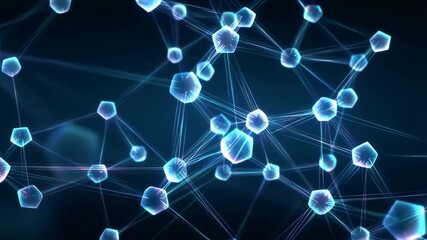 Abstract blue technology network with dot-to-dot connections. Perfect for data transfer, global connectivity, and digital infrastructure concepts - Powered by Adobe