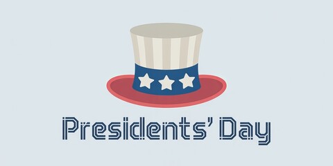 Patriotic uncle sam hat with stars for presidents' day isolated on white background