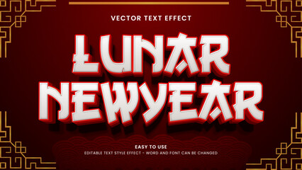 lunar new year editable text effect 3d vector