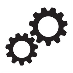 gears on white background, gear icon in flat style