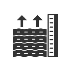Water Level Up Icon - Flood Measurement Scale Icon