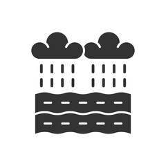 Sea Rain Icon - Ocean Storm Cloud Icon