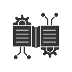 Machine Learning Icon - Ai Book Gear Icon