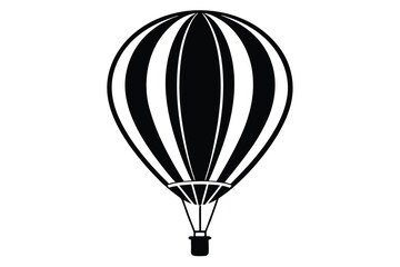 Fototapeta premium Elegant Hot Air Balloon Silhouette Vector Illustration for Minimalist Branding and Clean Travel Graphics