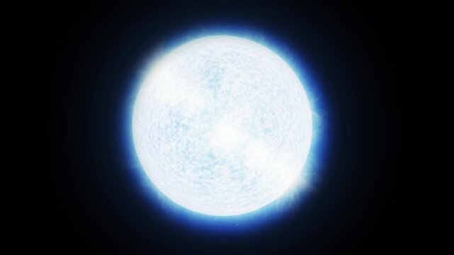 Rotating Pulsar Star with Energy Beams in Cosmos. 3d Animation
