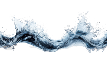 Dynamic Wave Splash on Transparent Background
