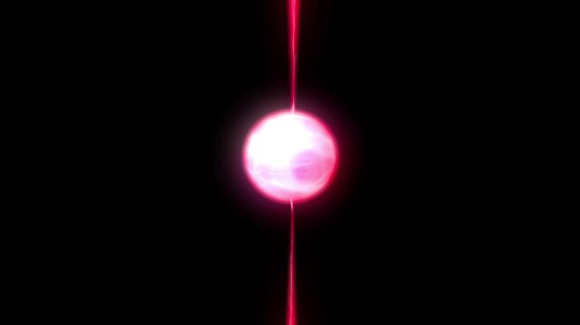 Rotating Pulsar Star with Energy Beams in Cosmos. 3d Animation