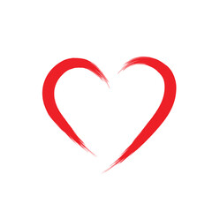 Valentine's Day Hand Drawn Red Heart, Brushstroke Romantic Design