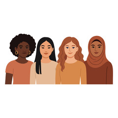 Women of Different Nationalities Standing Together &ndash; Women&rsquo;s Day Empowerment Banner