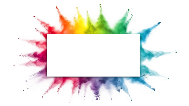 Rainbow explosion isolated on transparent background - Powered by Adobe